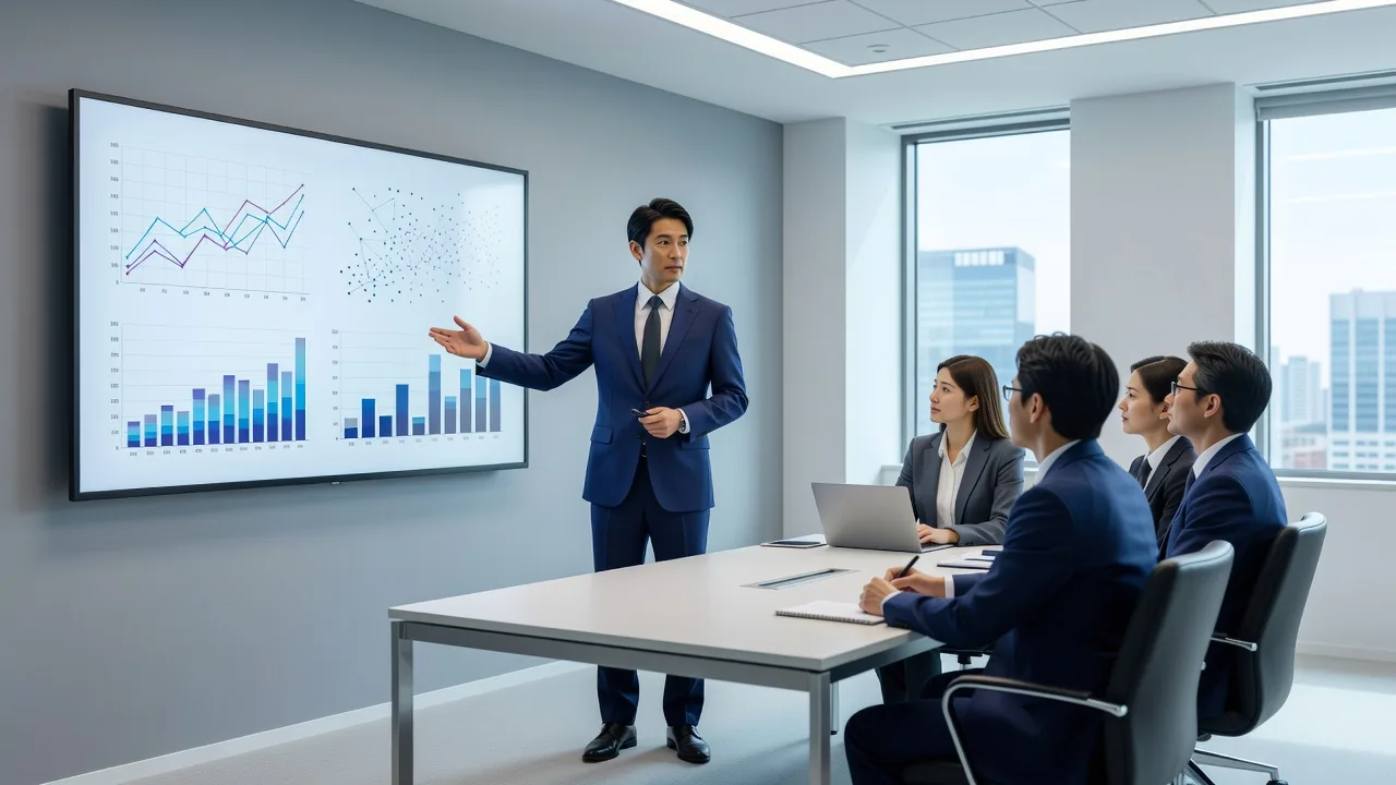 会議室でのIT関連の説明資料
